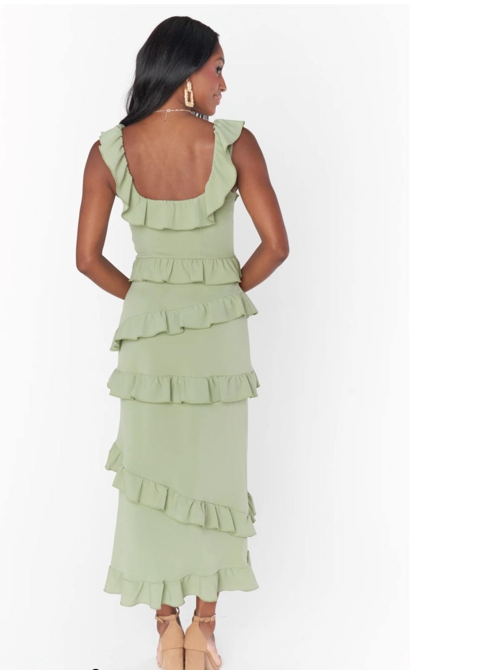 Show Me Your MuMu Bridesmaid Greta Dress Moss Green - Picture 2 of 7